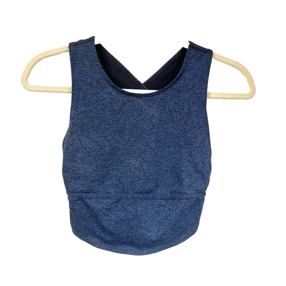 Free People Fp Movement Womens Blue Black Sports Bra XS Wireless Crossback